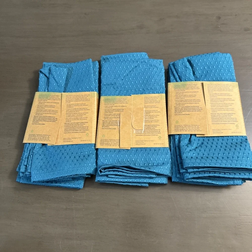 Norwex Counter Cloth Napkins 3 Set of 4 New In Package Teal  12 Total
